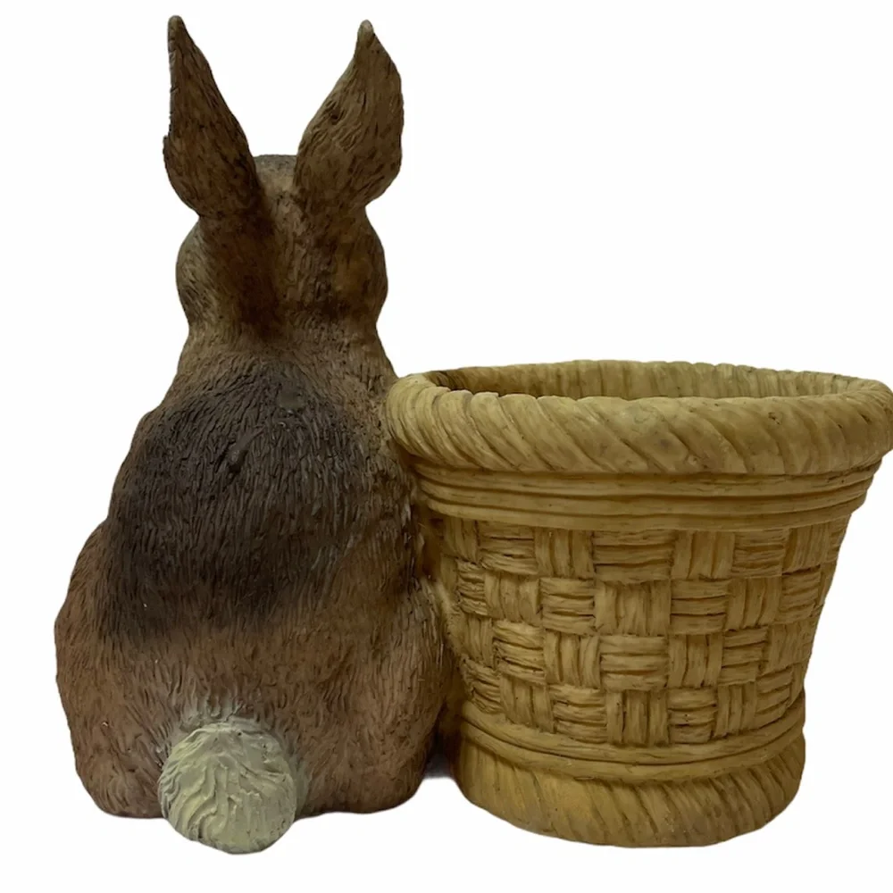 Vintage Rabbit Pot Planter Indoor Outdoor Resin Primitive Rustic Cottage Core